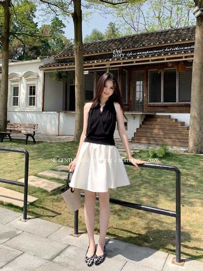 PREORDER - Yuri Satin A-line Midi Skirt