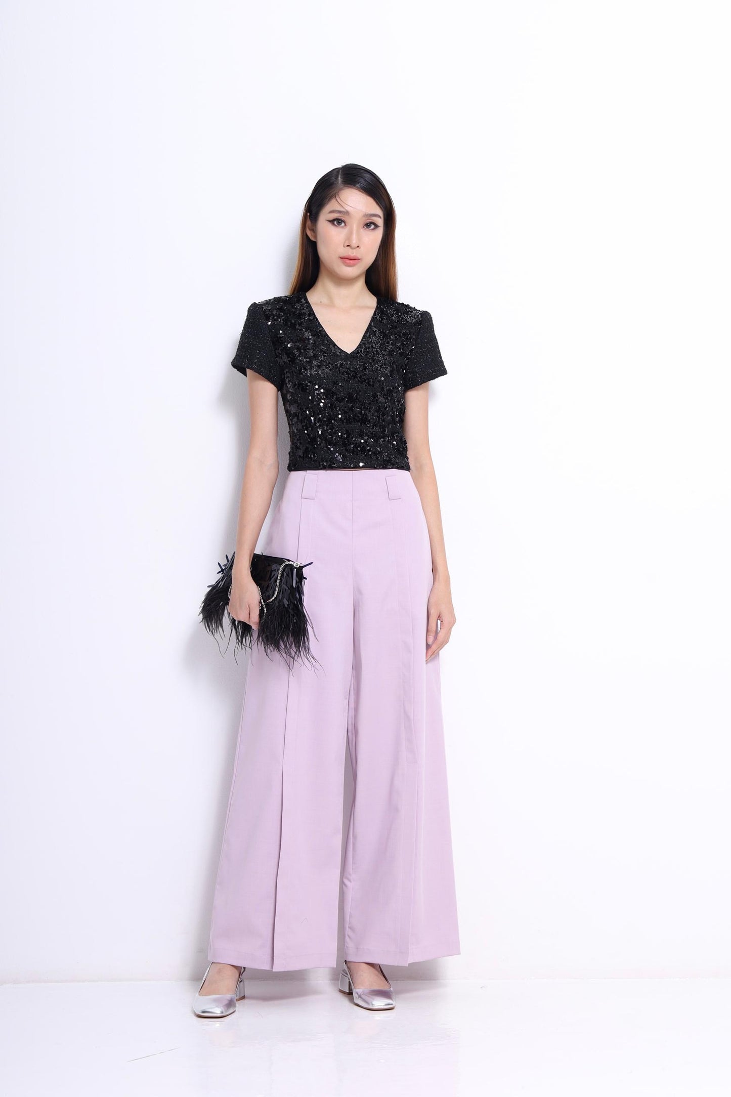 Letitia Open Slit Wide Leg Pants