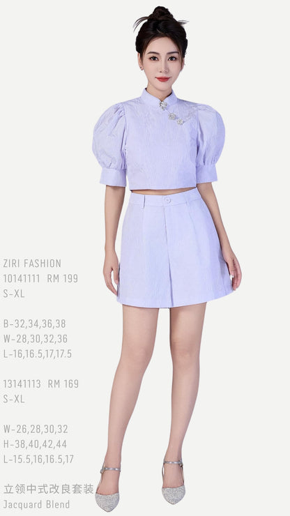 Xi Oriental Jacquard Qipao Top