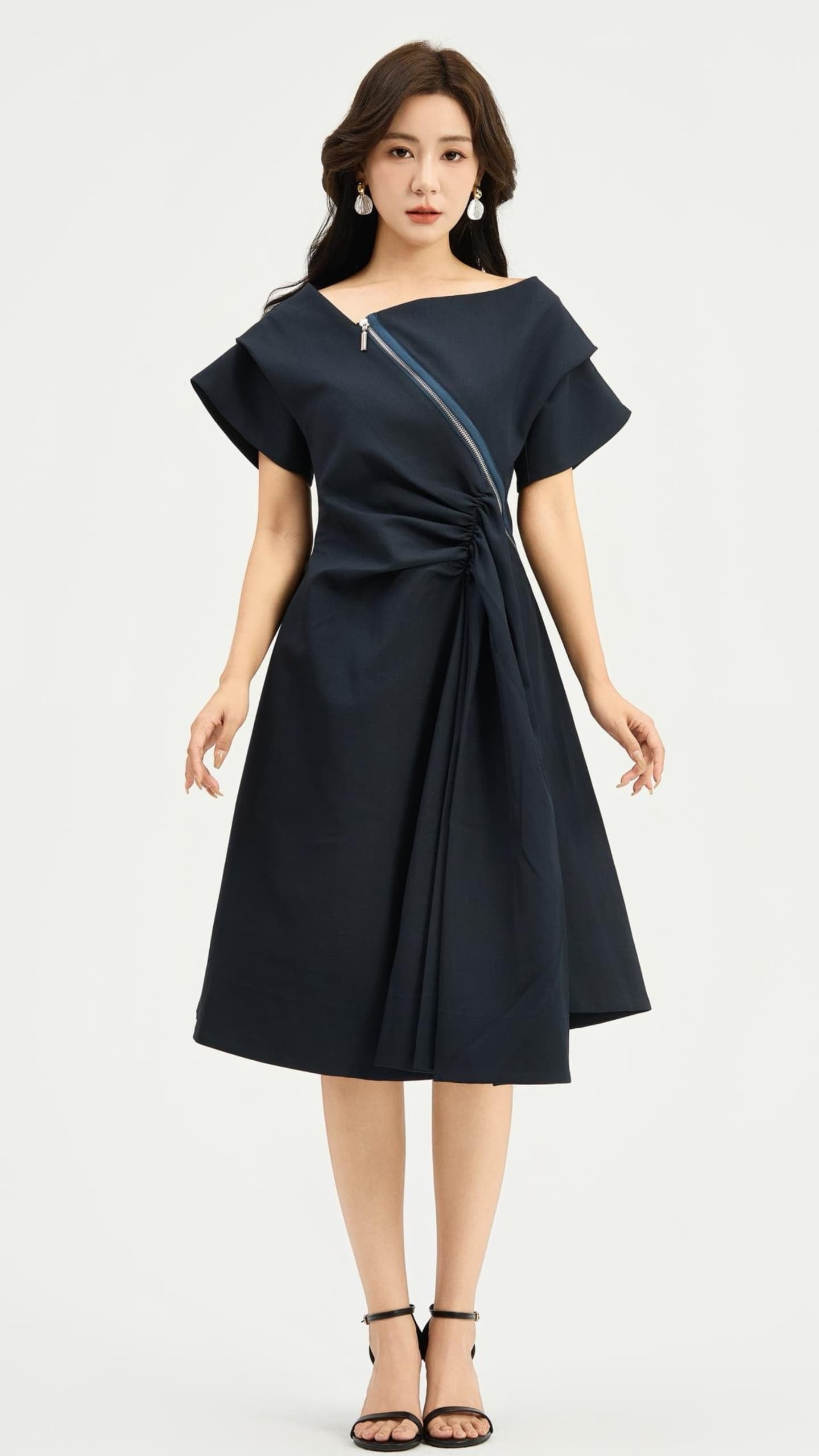 Ziri Asymmetrical Drape Dress