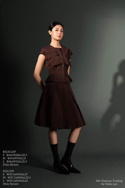 Jinna Pleated Aline Skirt