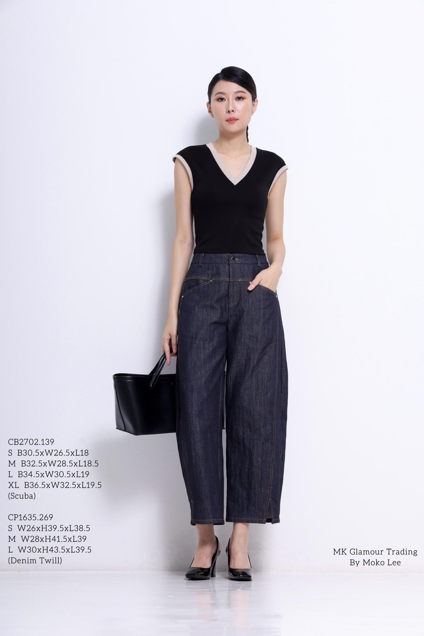 Trisha V-Neck Scuba Top