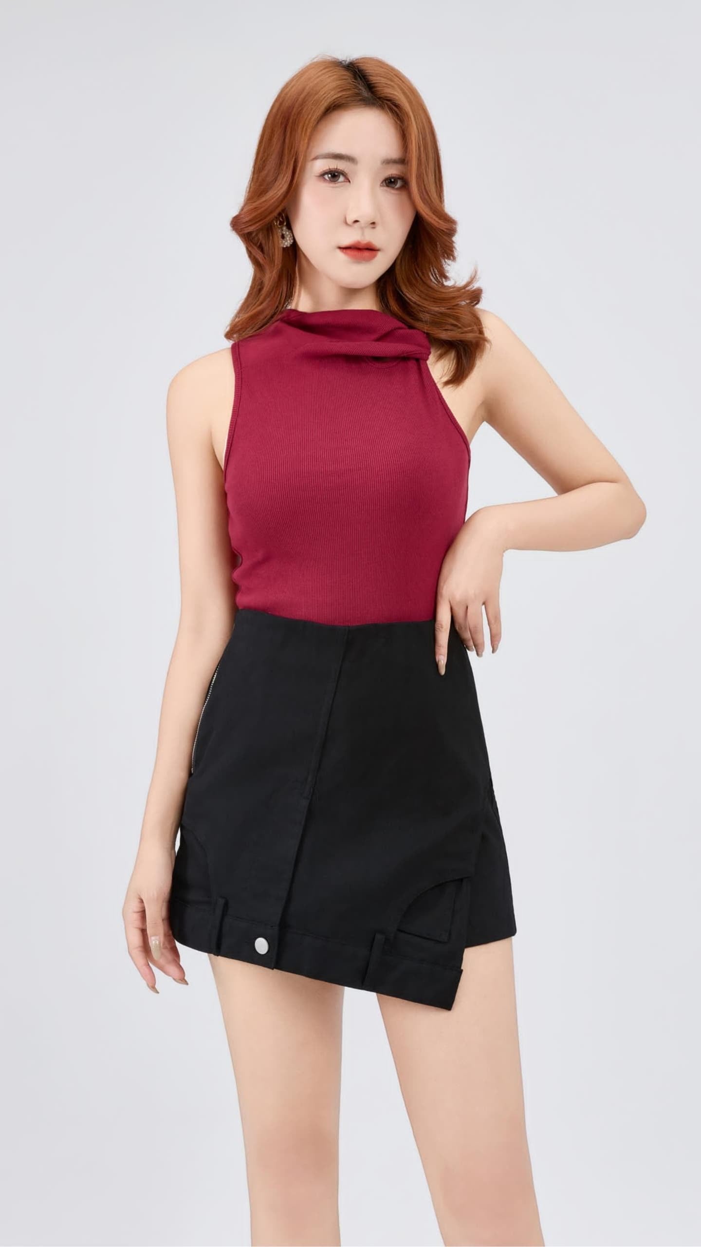 Ziri Ribbed Knit Twist Singlet