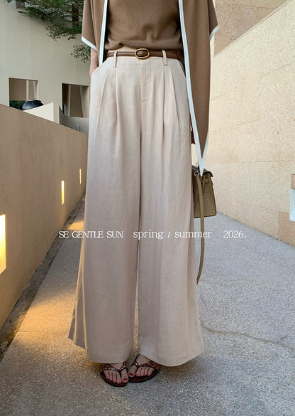 Hana Ramie Wide Legged Pants
