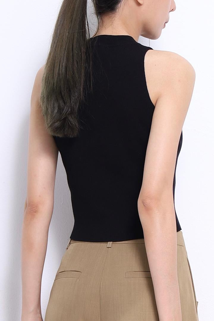 Camille Rose Ribbed Knit Top