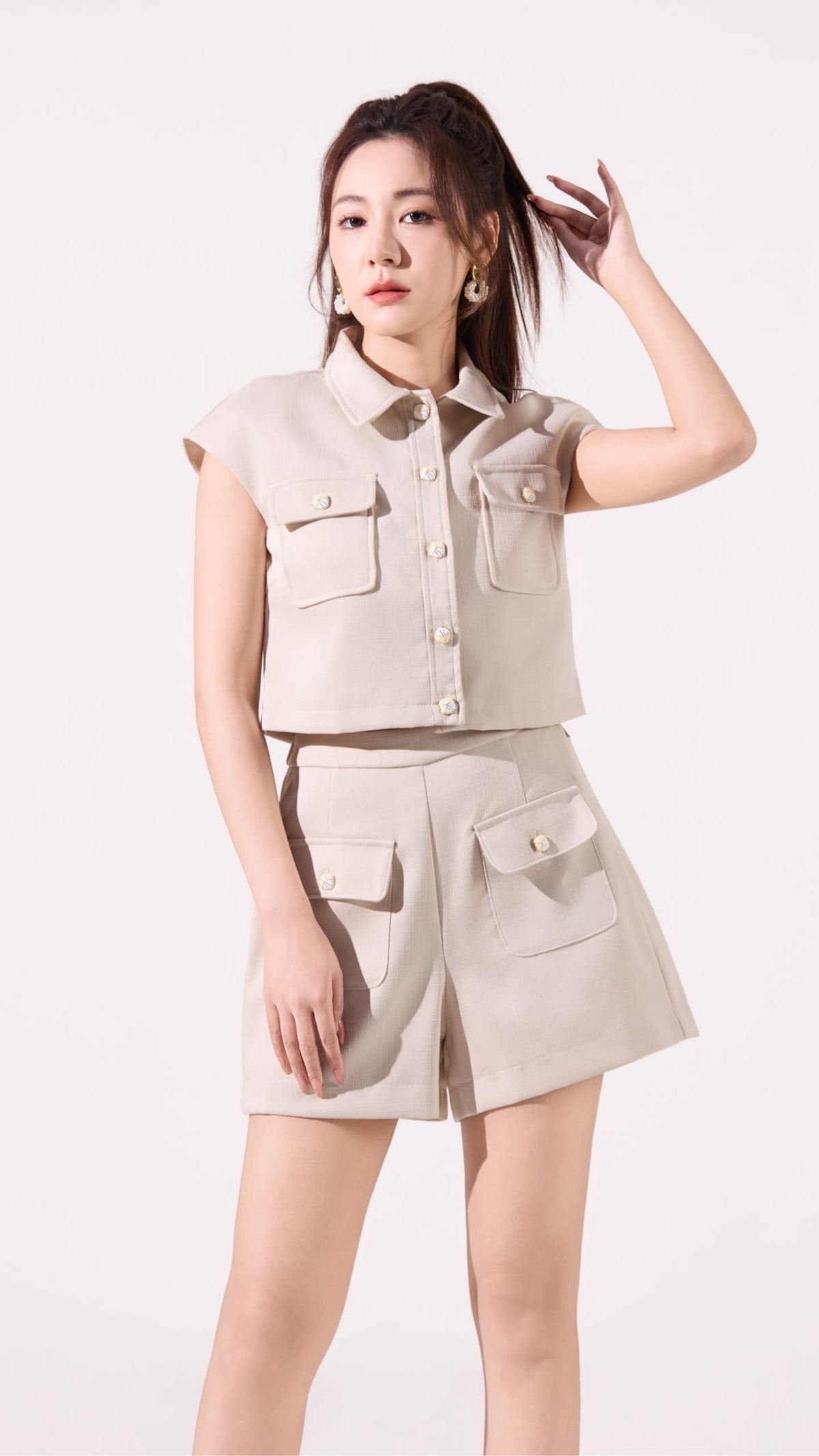 Ziri Tweed Boxy Cropped Top
