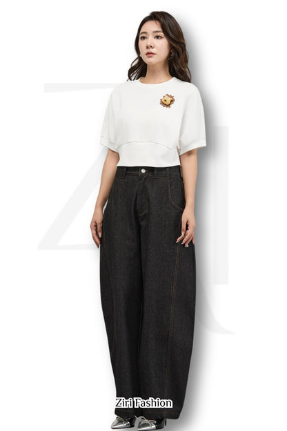 Ziri Lion Brooch Cotton Tee