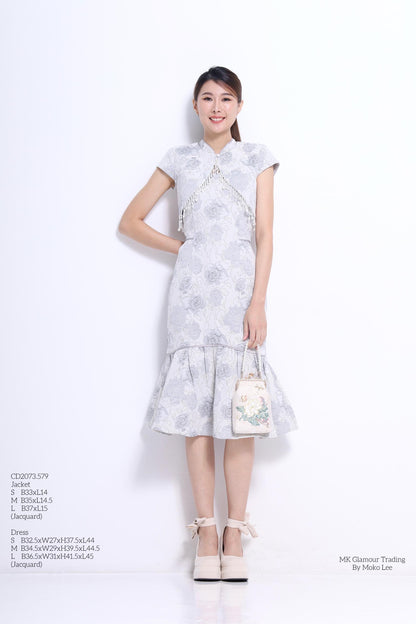 Zhu Orient Pearl Qipao Dress with Jacket