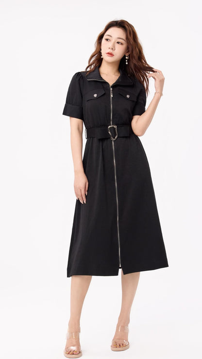 Ziri Aline Belted Midi Dress
