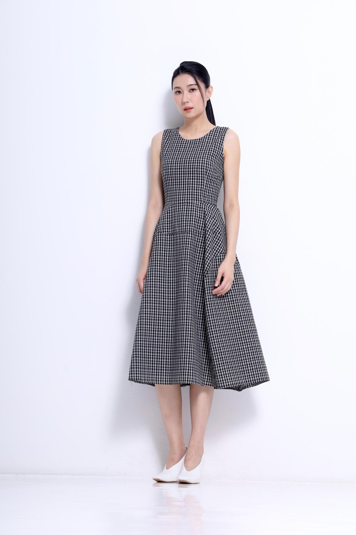 Elise A-line Checkered Dress