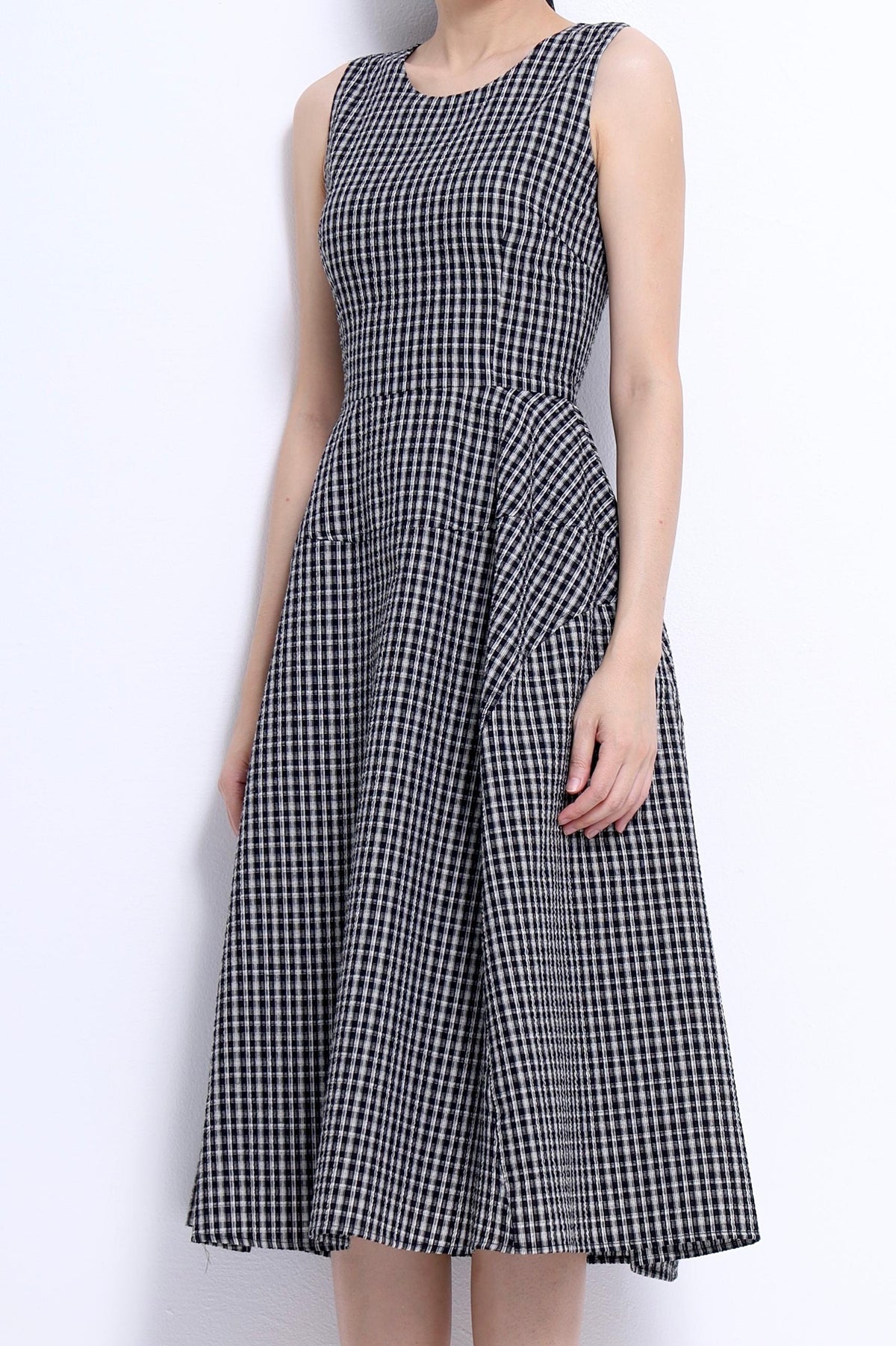 Elise A-line Checkered Dress