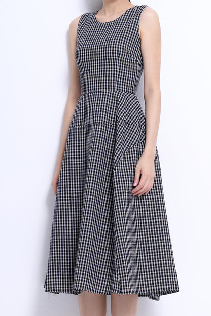 Elise A-line Checkered Dress