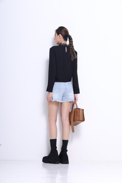 Lacey Mock neck Lace Blouse