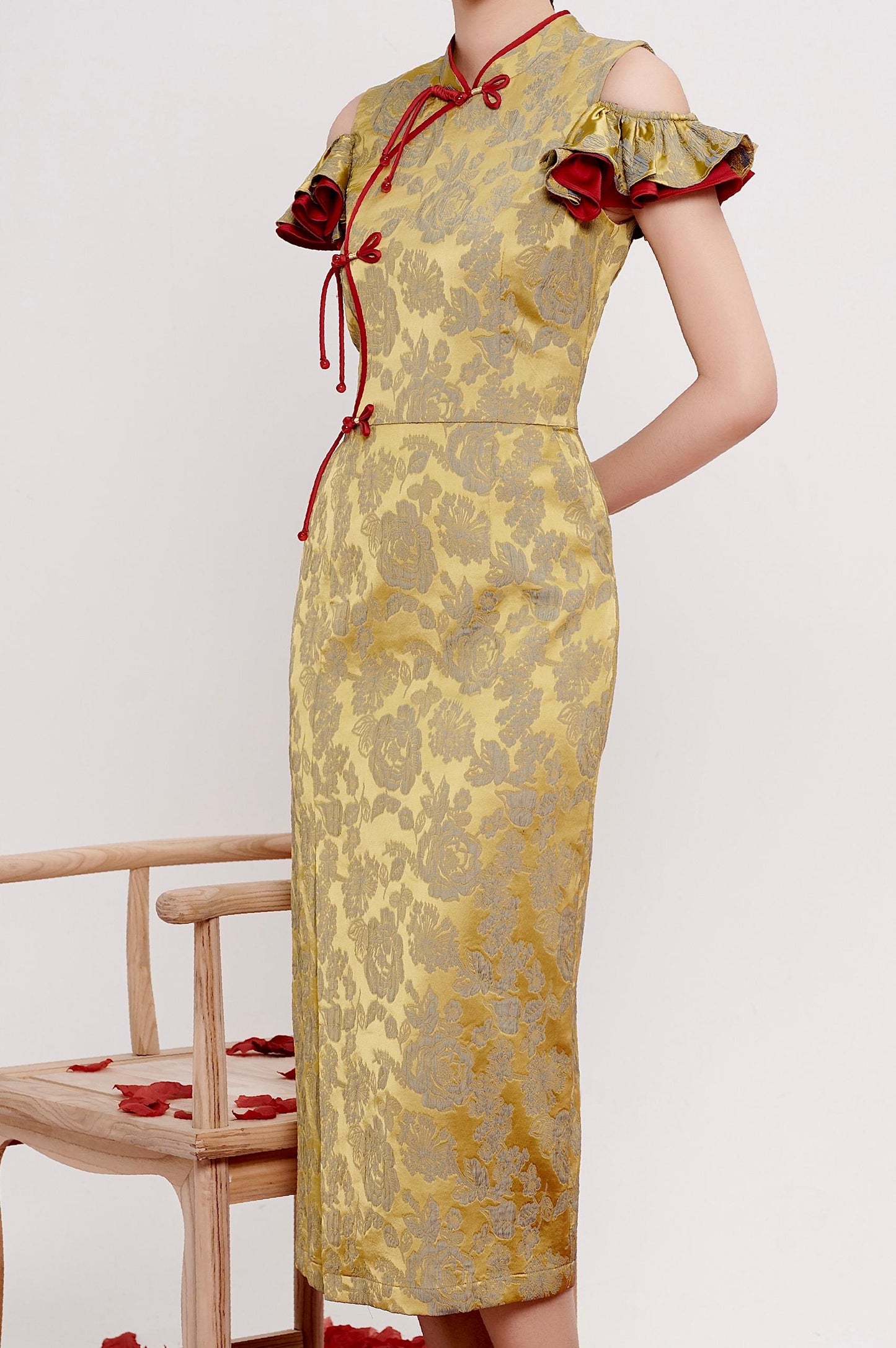 Ru Bi Orient Ruffle Dress