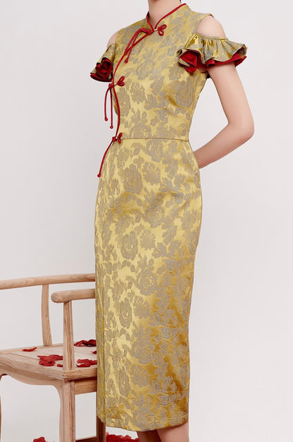 Ru Bi Orient Ruffle Dress