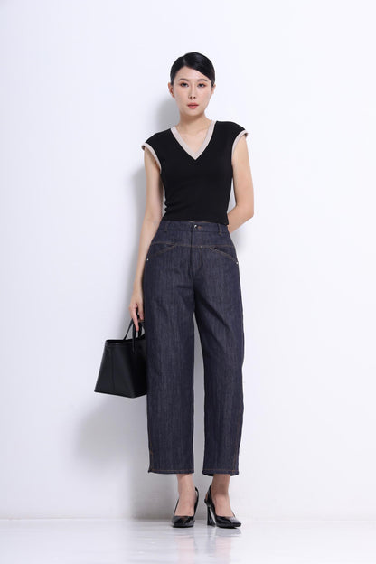 Trisha V-Neck Scuba Top