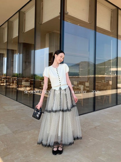 Faye Polka Dot Tulle Skirt