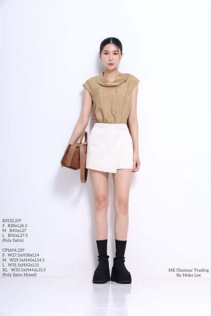 Elena Cowl Neck Satin Top