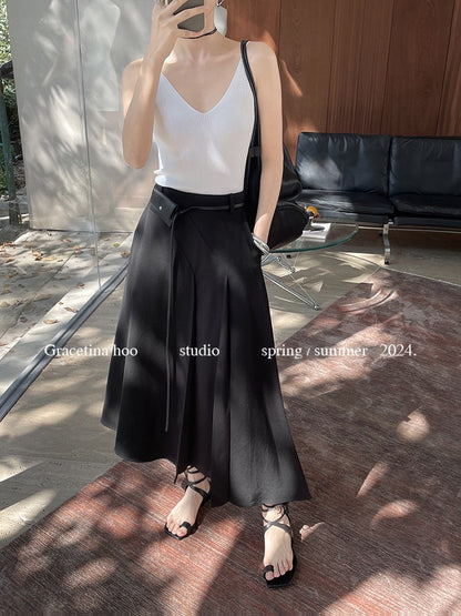 Olivia Asymmetrical Pleated Skirt