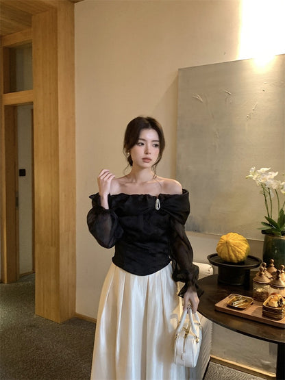 Zyna Off Shoulder Oriental Blouse