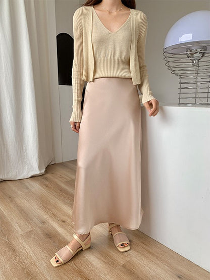 Nancy Satin Bias Cut Midaxi Skirt