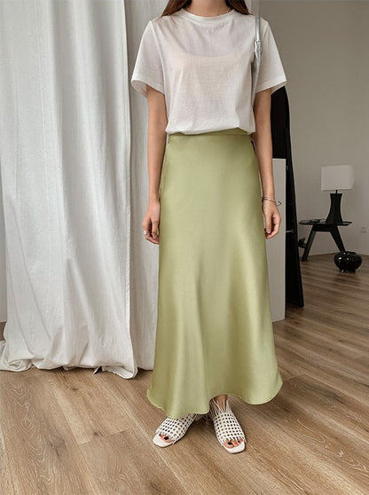 Nancy Satin Bias Cut Midaxi Skirt