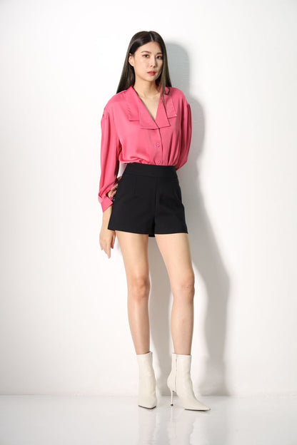 Amy Cutout Satin Shirt