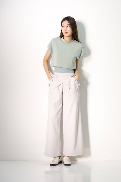 Nicole Cross Button Pants