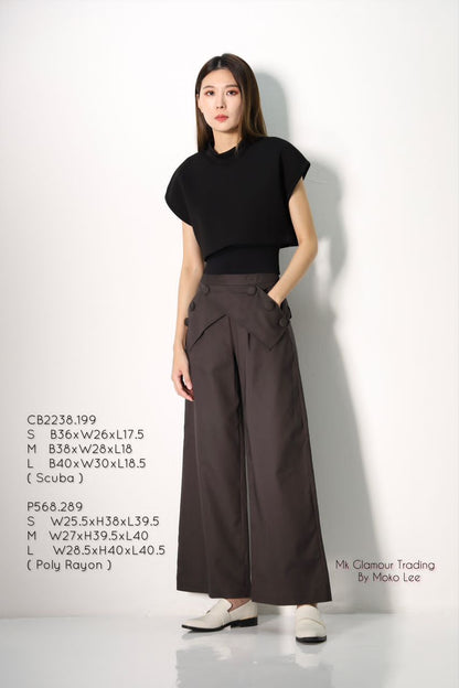 Nicole Cross Button Pants