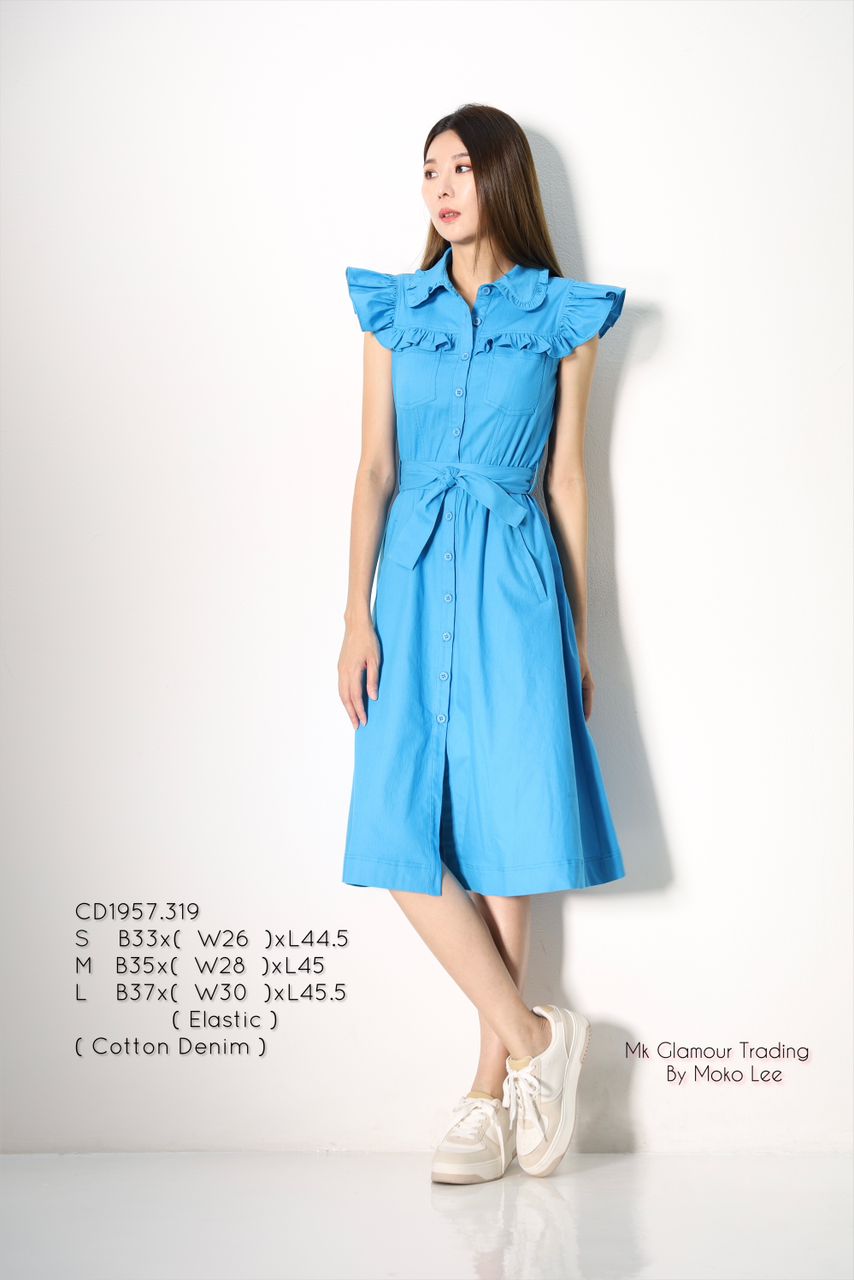 Summer Ruffle Denim Dress