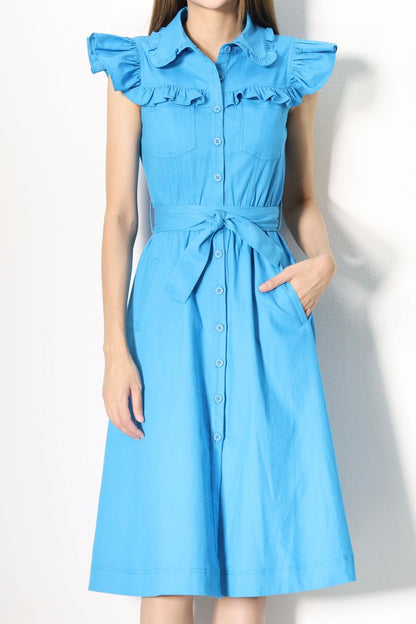 Summer Ruffle Denim Dress