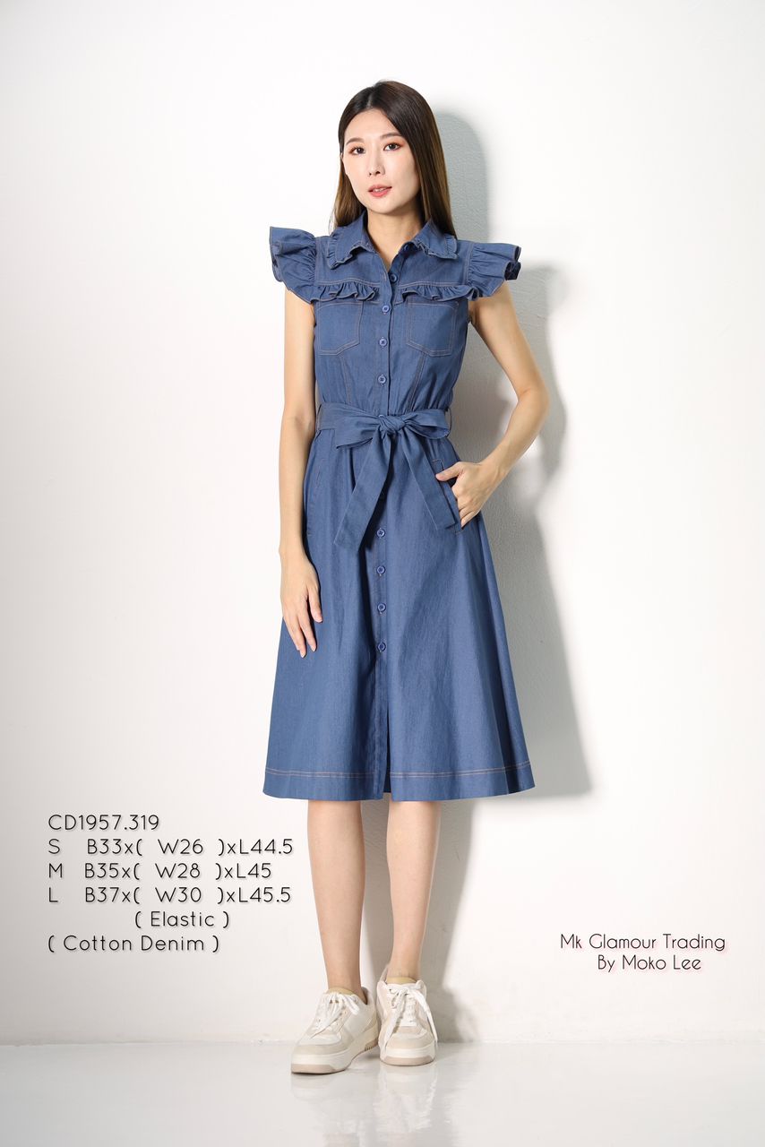 Summer Ruffle Denim Dress