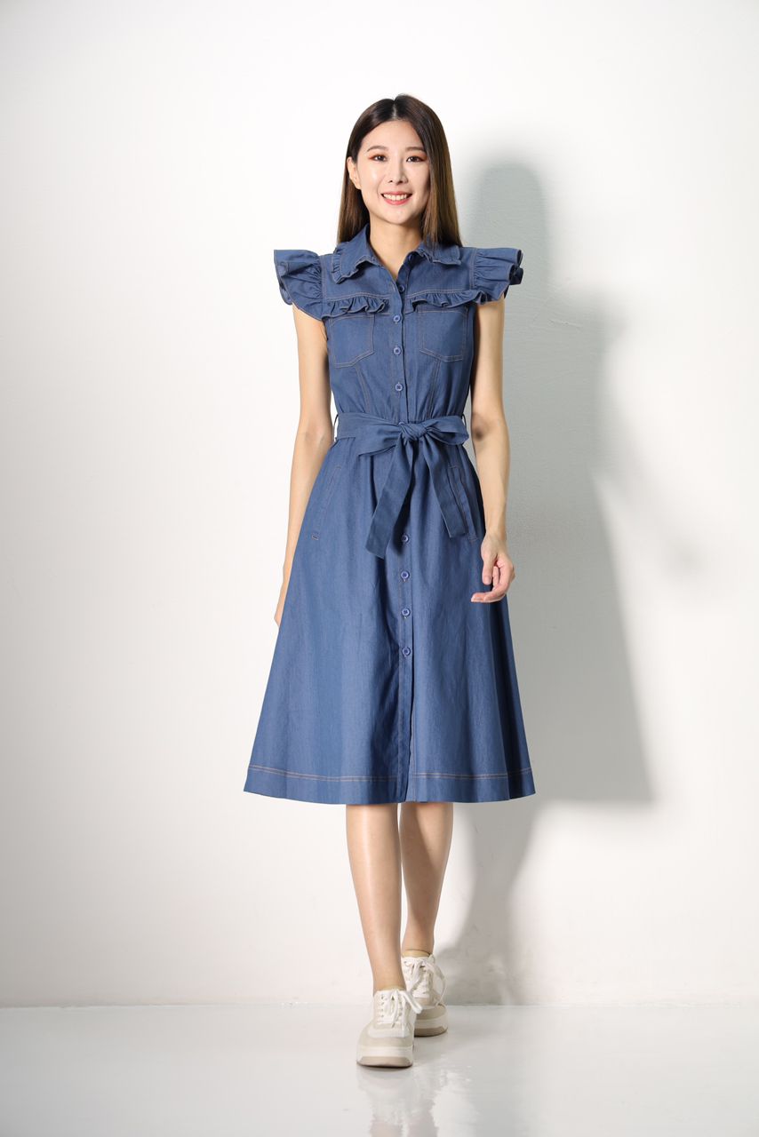 Summer Ruffle Denim Dress