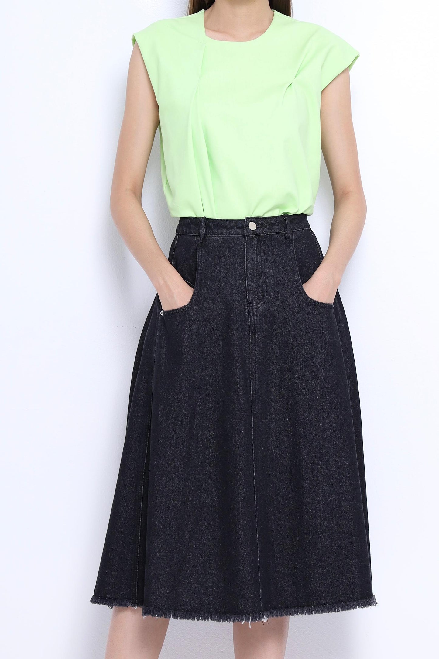 Laylin Denim A-line Skirt