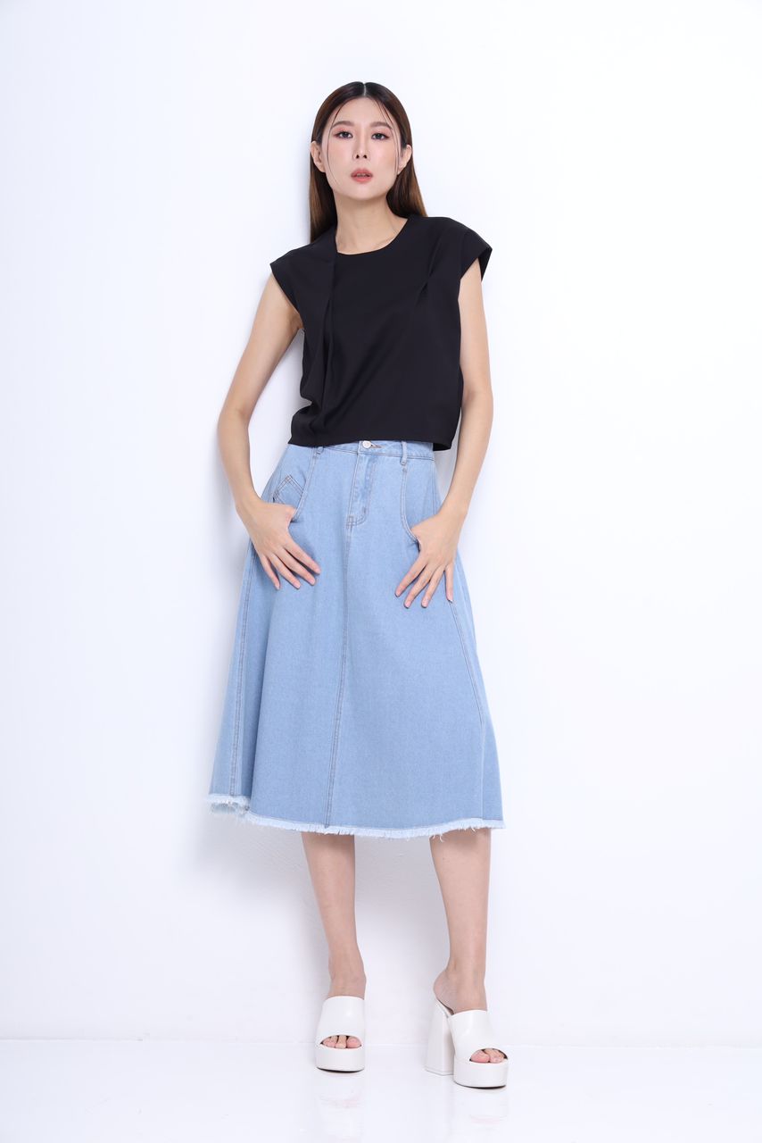 Laylin Denim A-line Skirt