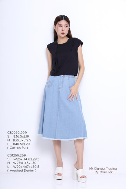 Laylin Denim A-line Skirt