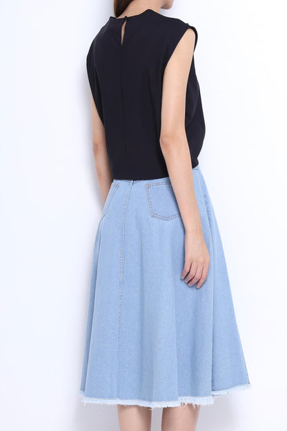 Laylin Denim A-line Skirt