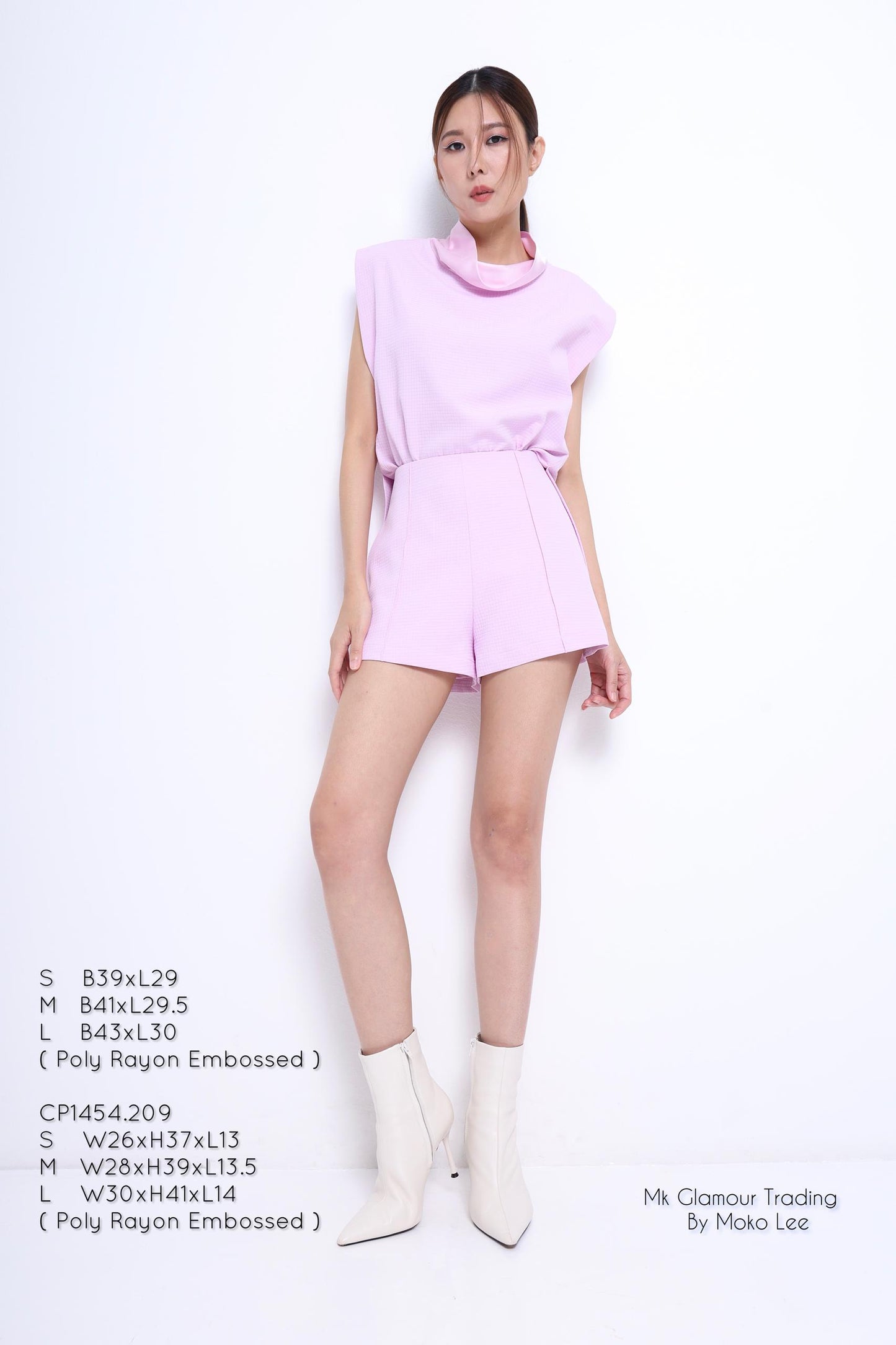 Monika High Neck Embossed Top