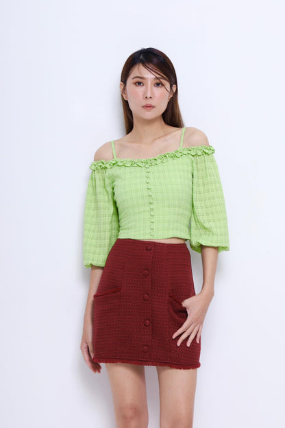 Amélie Ruffle Off Shoulder Blouse