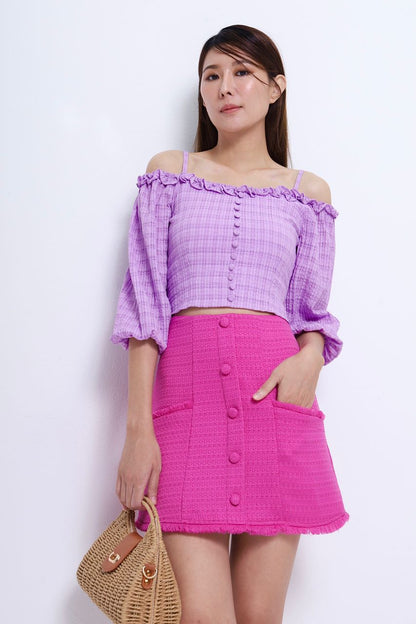 Amélie Ruffle Off Shoulder Blouse