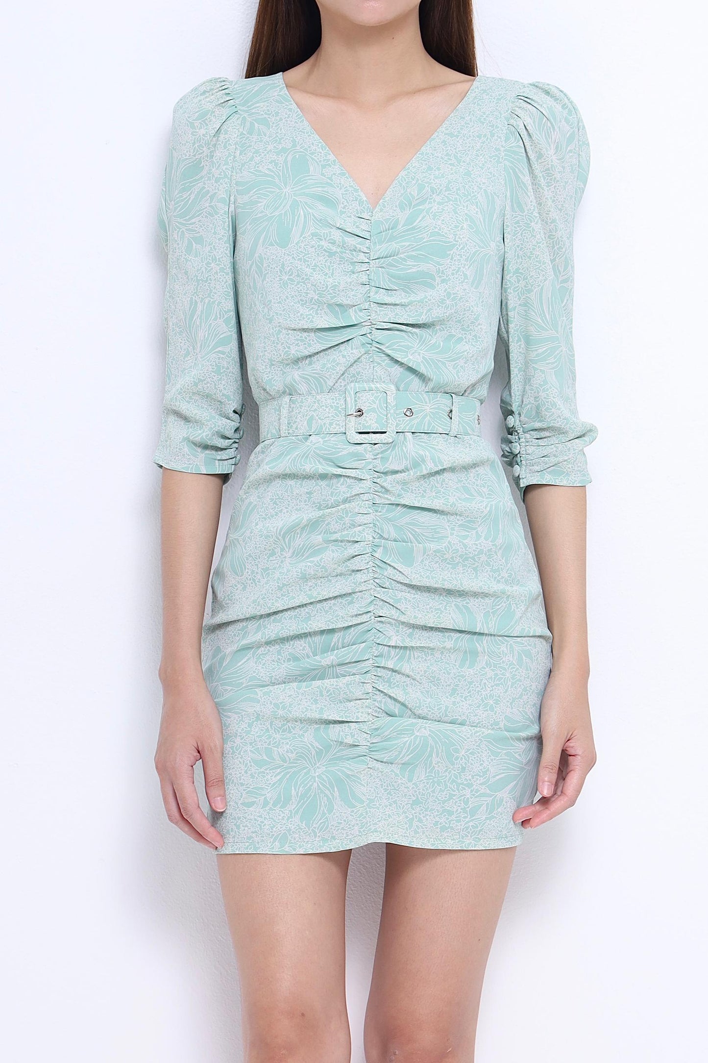 Mia V-neck Belted Dress