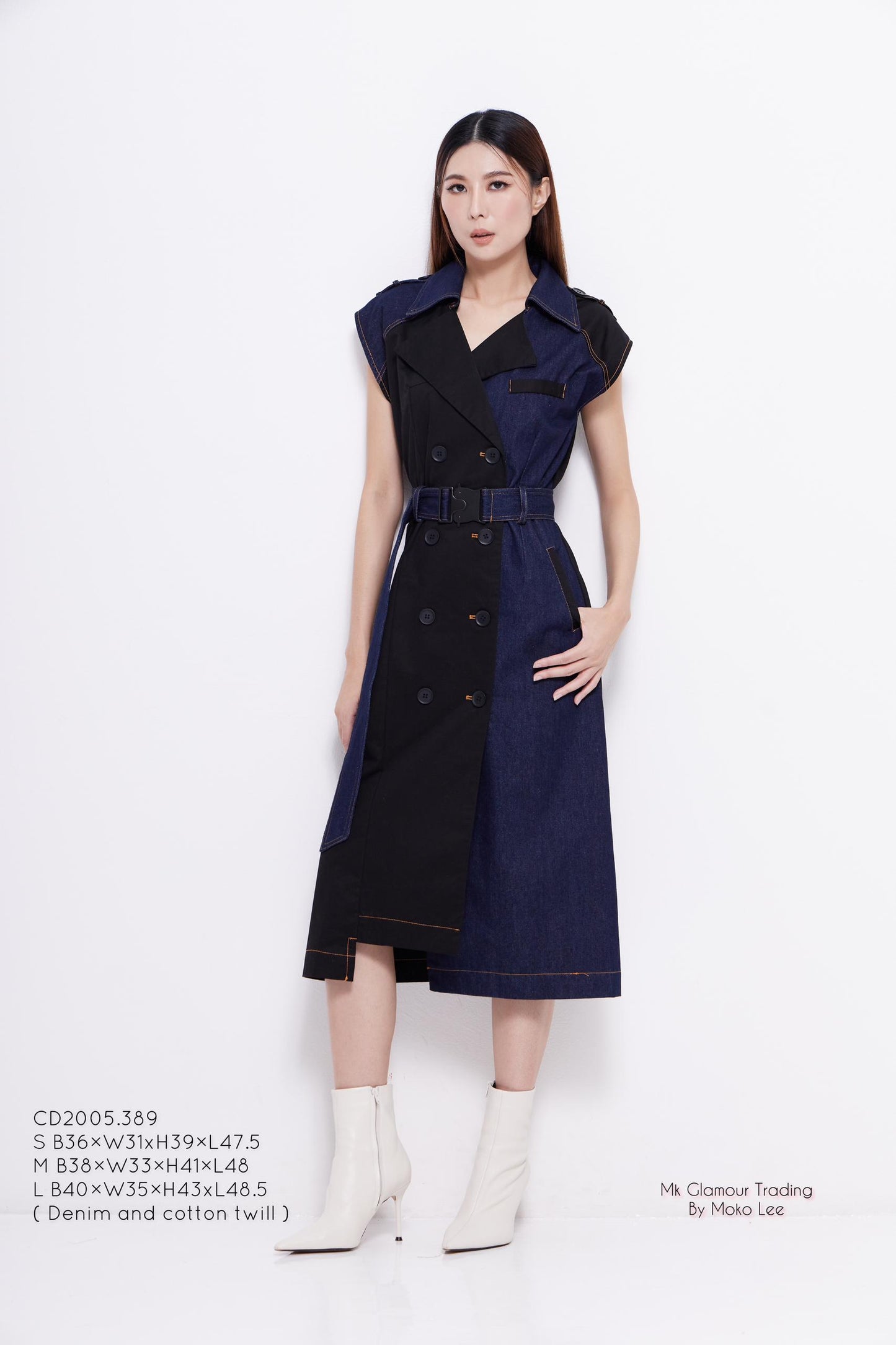 Lauren Bi-color Denim Dress