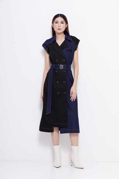 Lauren Bi-color Denim Dress