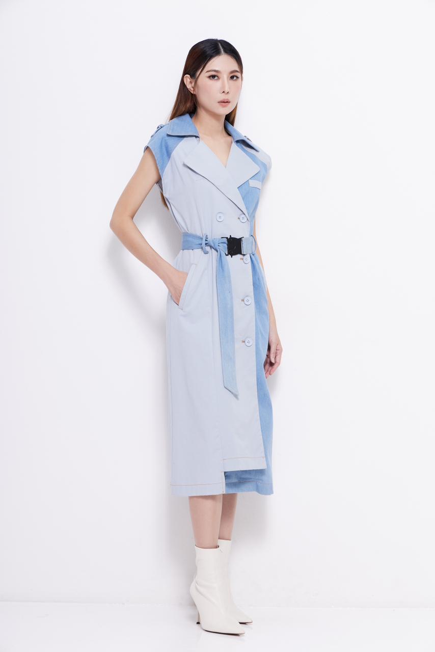 Lauren Bi-color Denim Dress