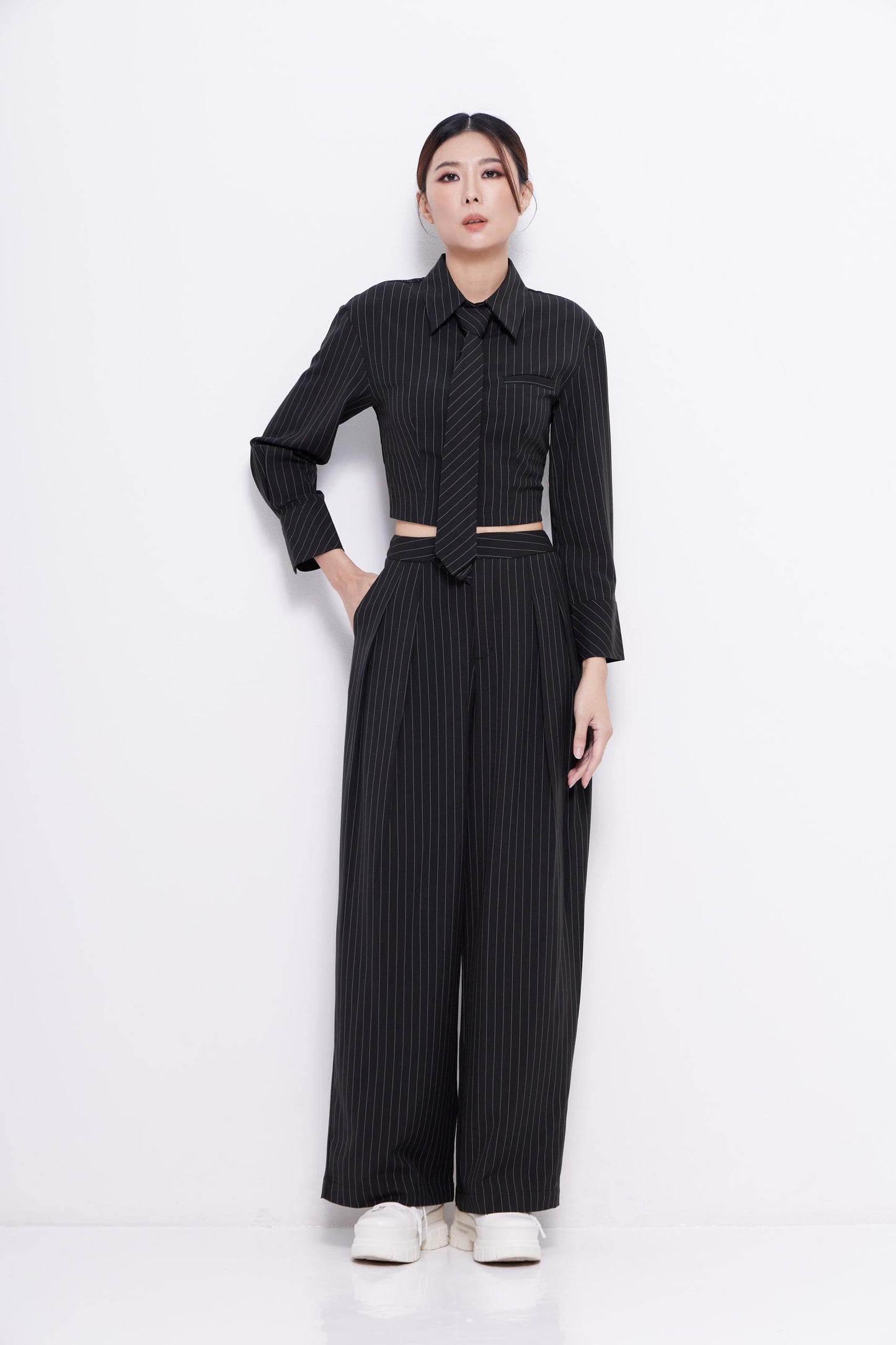 Toni Pinstripe Tailored Pants