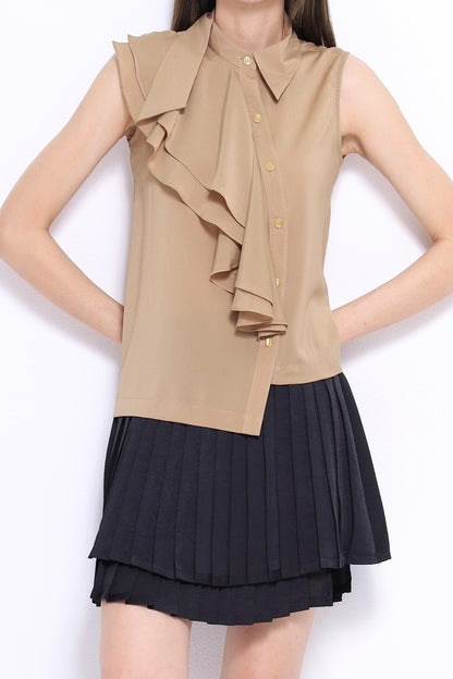 Elin Asymmetrical Pleated Skirt