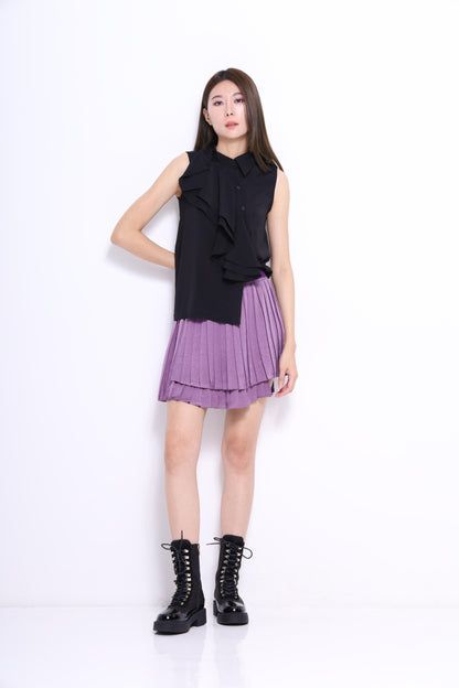 Elin Asymmetrical Pleated Skirt