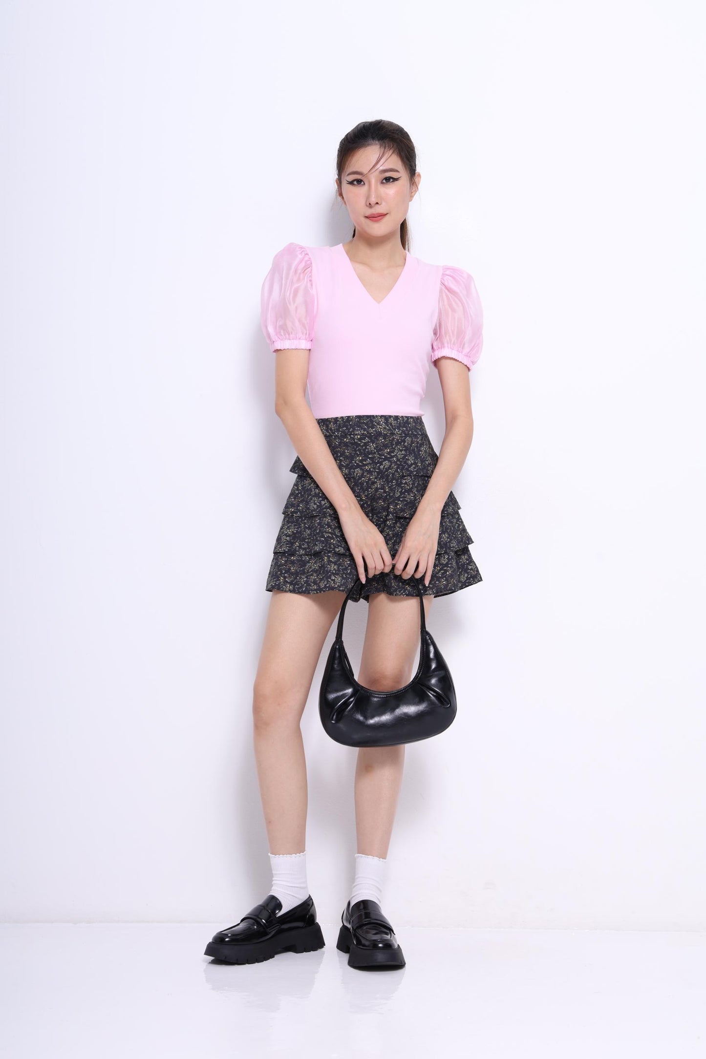 Lolly Organza Puff Sleeve Blouse