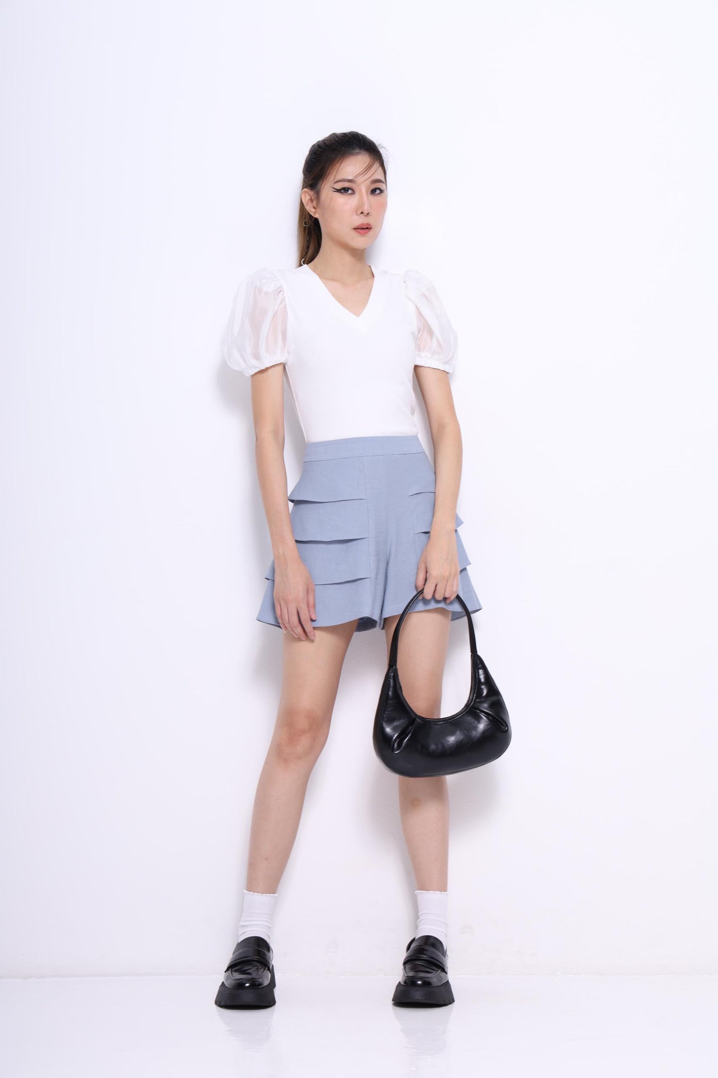 Lolly Organza Puff Sleeve Blouse