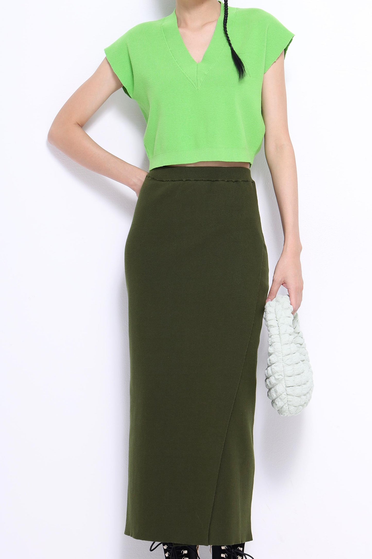 Gabriella Overlap Knit Skirt